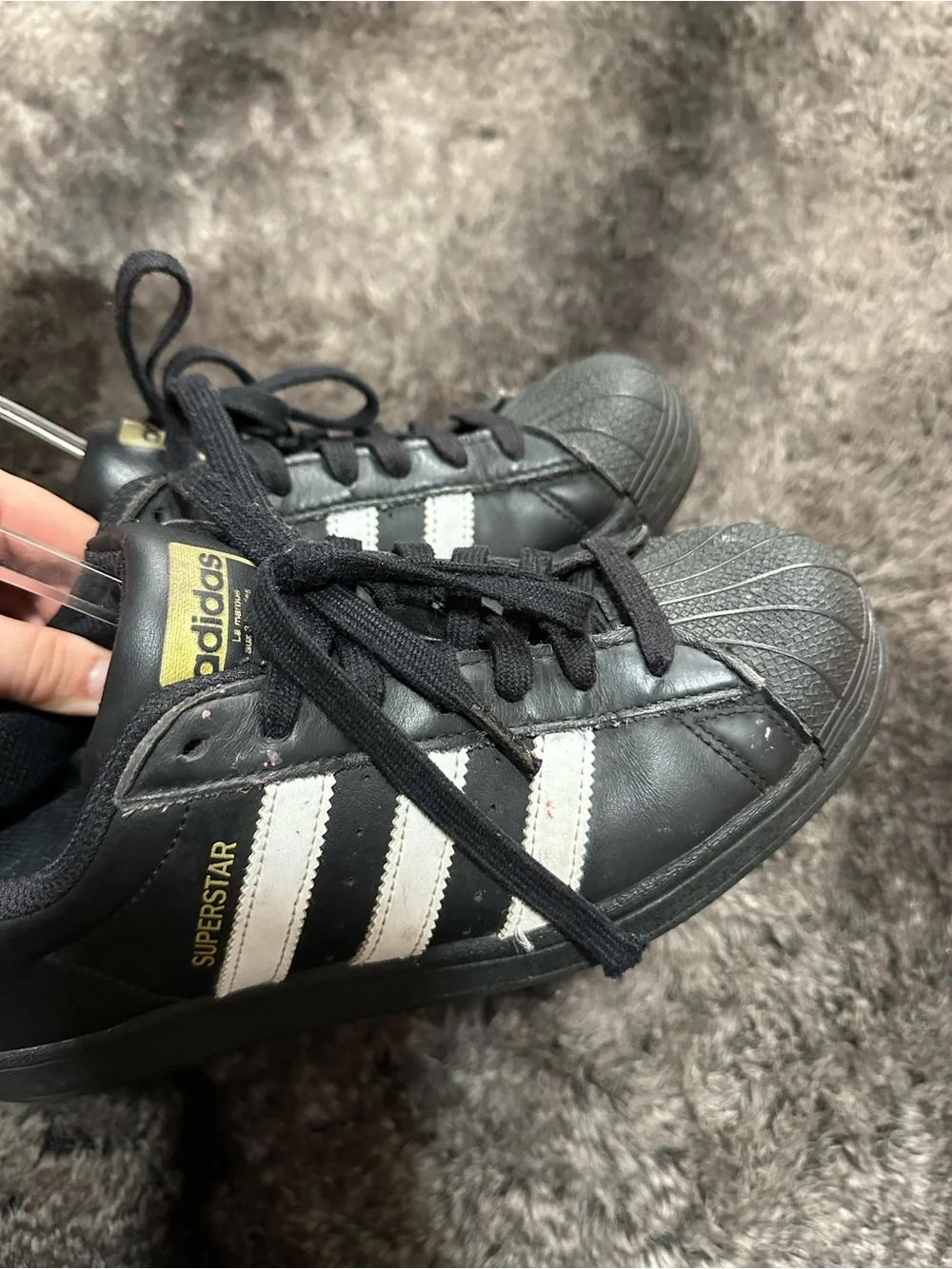 Adidas Core Black White Superstar Shoes Men’s Sz 7 / Woman’s 8.5 Blokecore Indie